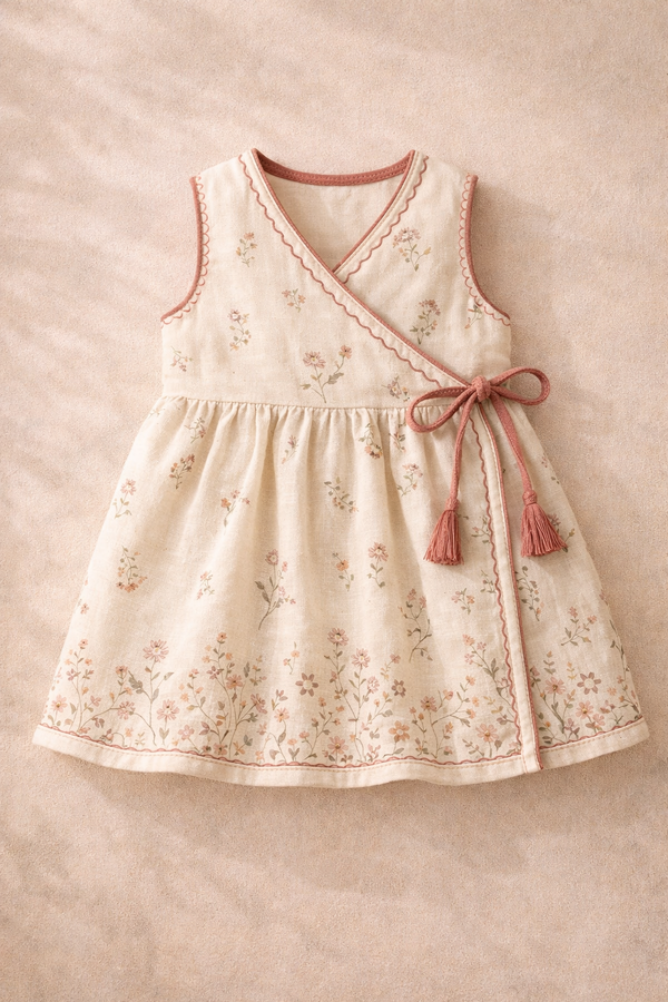 Floral Embroidered Wrap Dress for your Angel