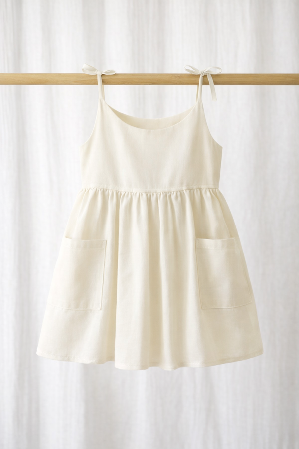 Rust Linen Tie-Strap Dress
